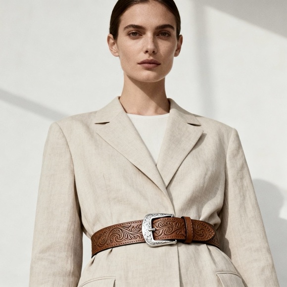 Vintage tooled leather belt | Made in Canada | 43” - Picture 1 of 13